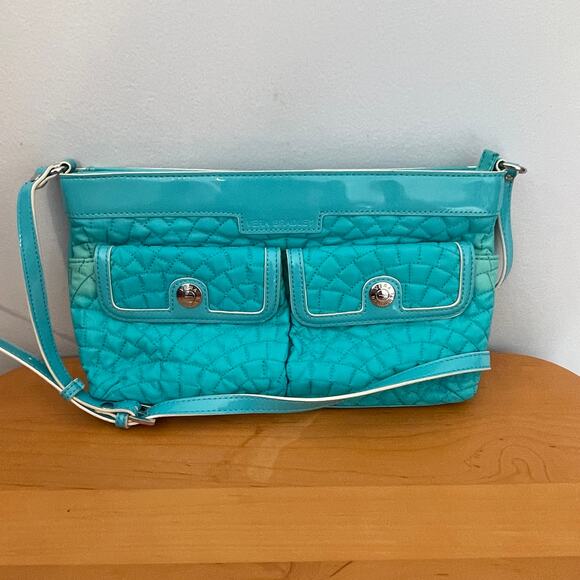 Vera Bradley Vintage Cest la Vie Crossbody Womens Turquoise Quilted Y2K Bag - Picture 4 of 10